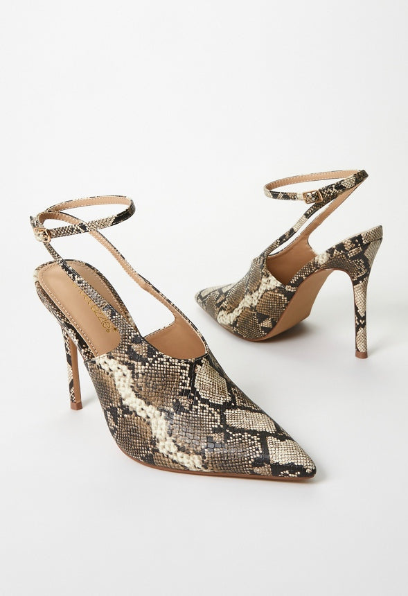 Fiorella Ankle Strap Pump Brown Multi