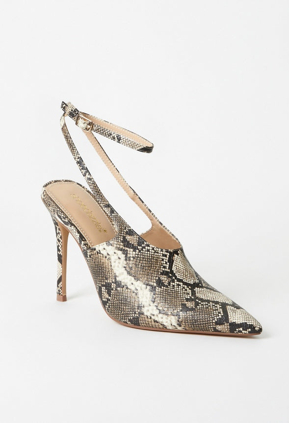 Fiorella Ankle Strap Pump Brown Multi