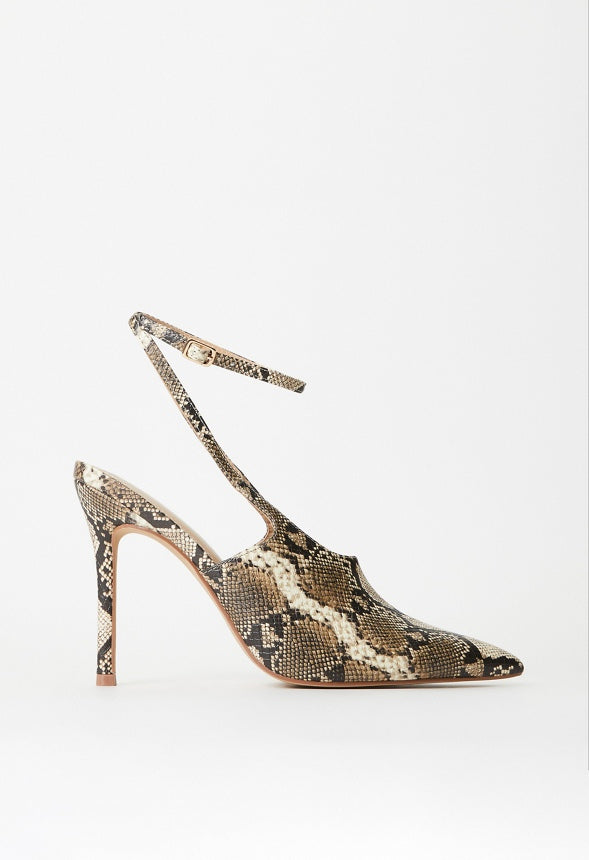 Fiorella Ankle Strap Pump Brown Multi