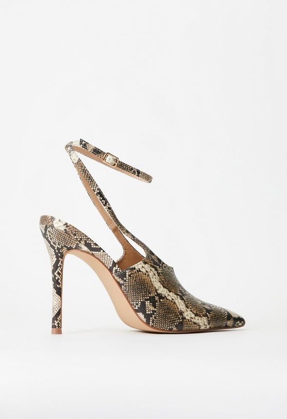 Fiorella Ankle Strap Pump Brown Multi