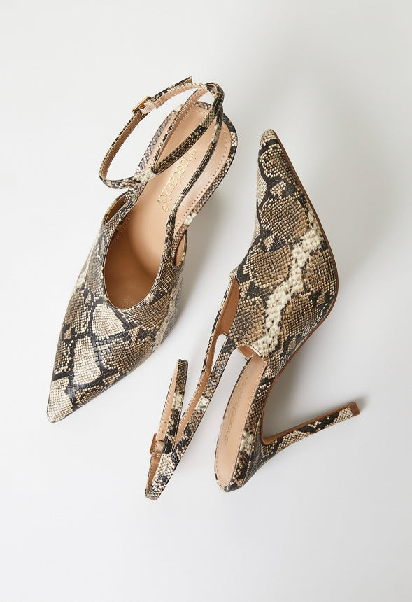 Fiorella Ankle Strap Pump Brown Multi