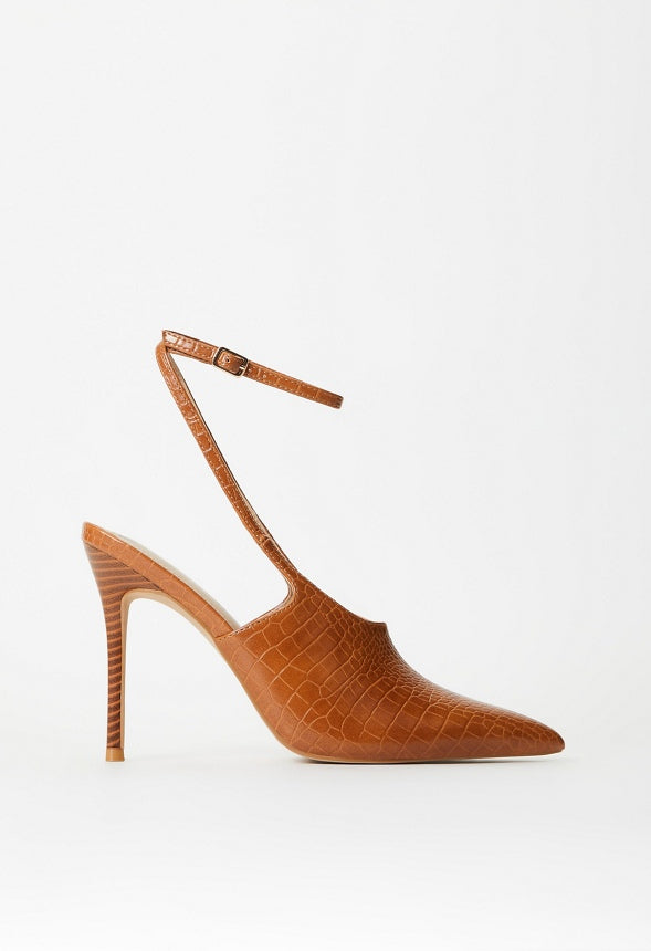 Fiorella Ankle Strap Pump Camel