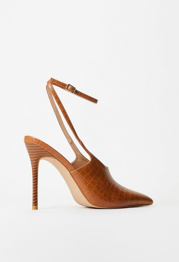 Fiorella Ankle Strap Pump Camel