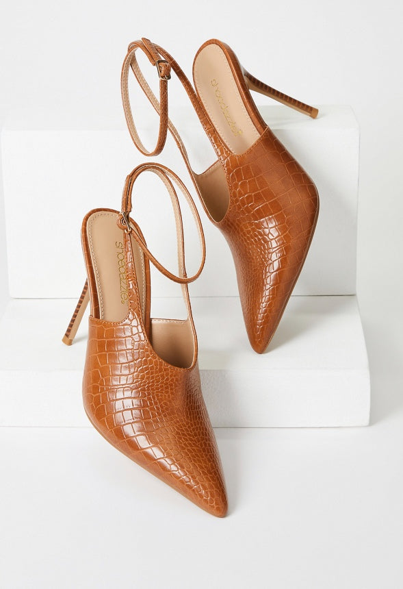 Fiorella Ankle Strap Pump Camel