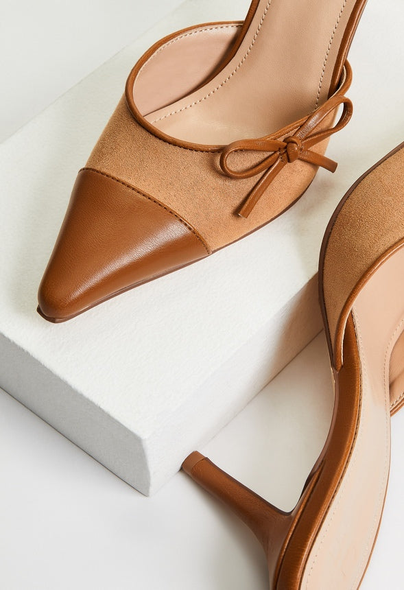 Violetta Mule Pump Camel/ Light Camel