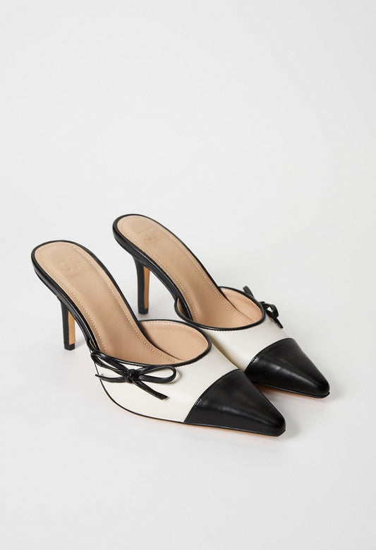 Violetta Mule Pump Black/ Birch White