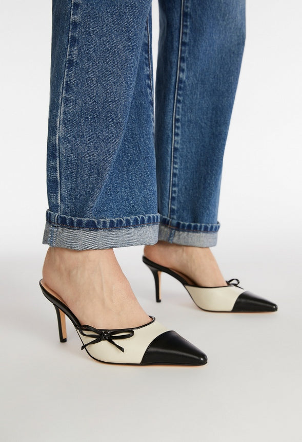 Violetta Mule Pump Black/ Birch White