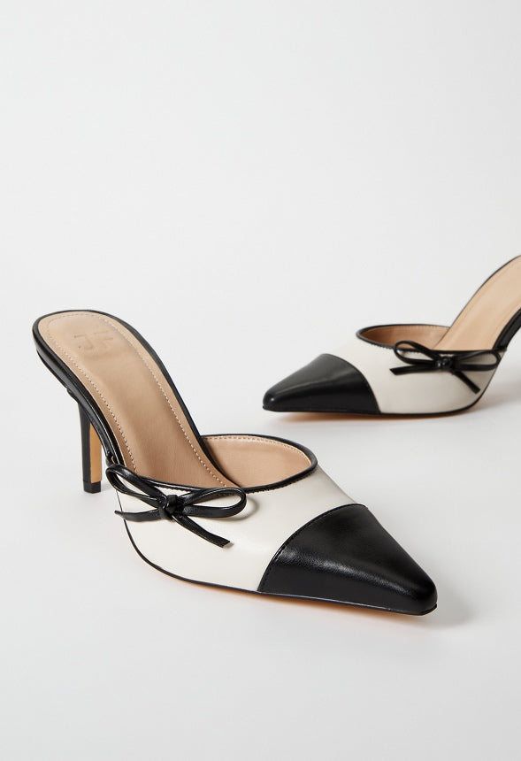 Violetta Mule Pump Black/ Birch White