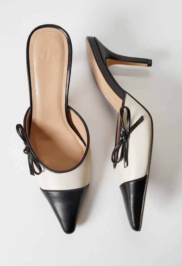 Violetta Mule Pump Black/ Birch White