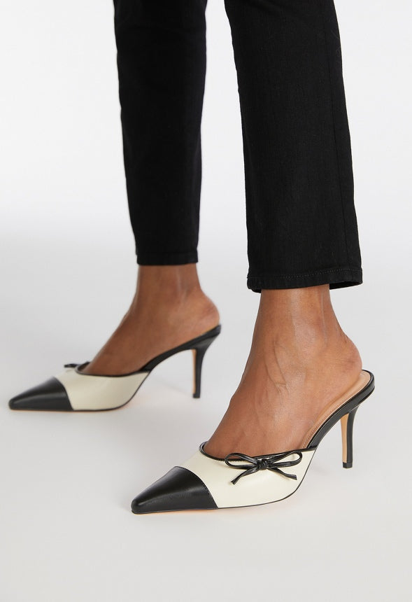 Violetta Mule Pump Black/ Birch White