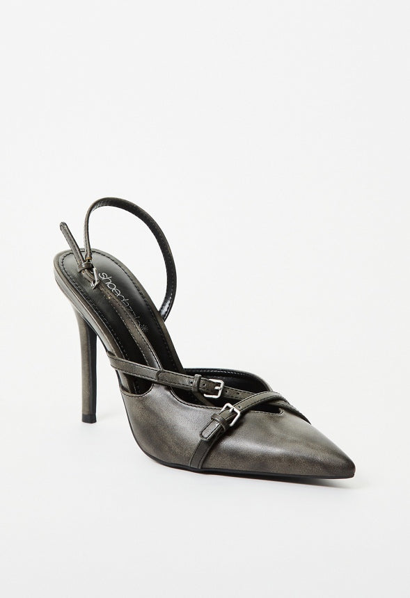Anastasia Slingback Pump Distressed Black