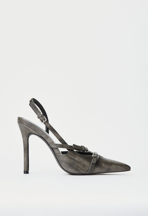 Anastasia Slingback Pump Distressed Black