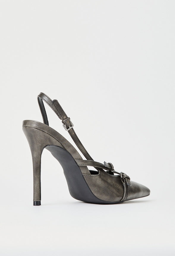 Anastasia Slingback Pump Distressed Black