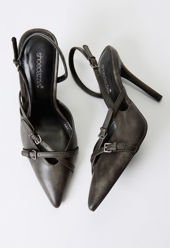 Anastasia Slingback Pump Distressed Black