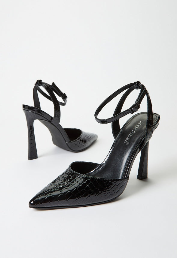 Elaina Ankle Strap Pump Black