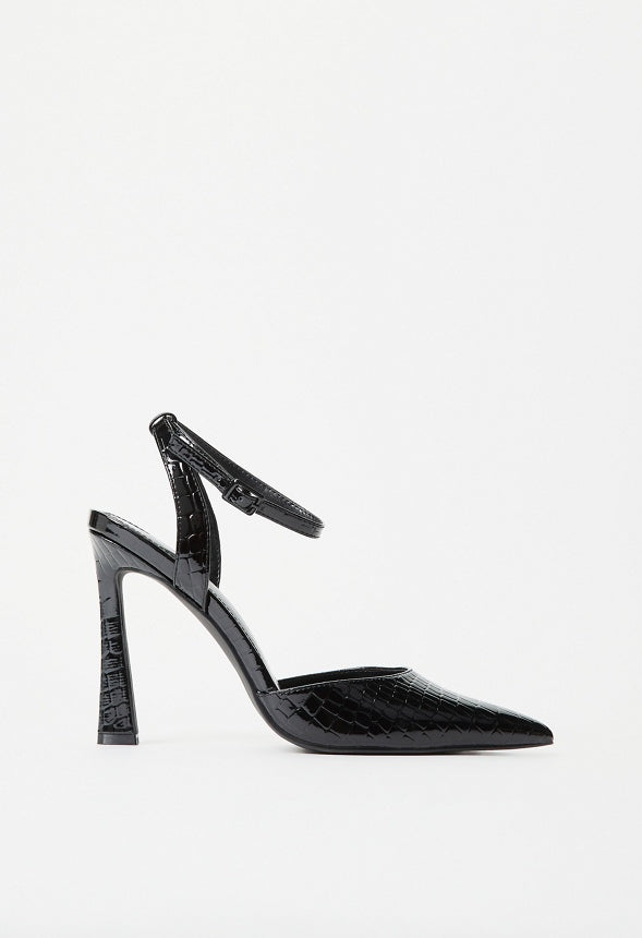 Elaina Ankle Strap Pump Black