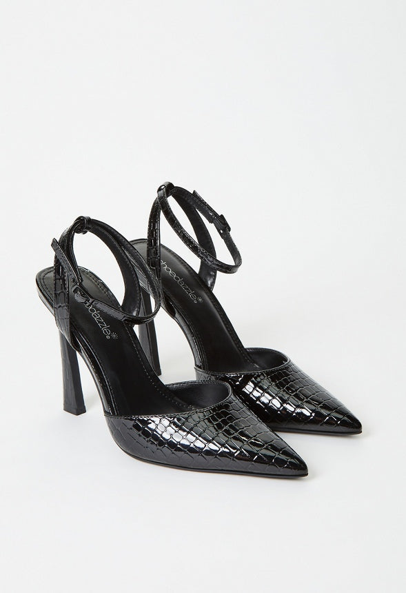 Elaina Ankle Strap Pump Black