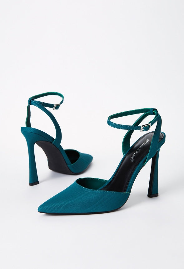 Elaina Ankle Strap Pump Rain Forest