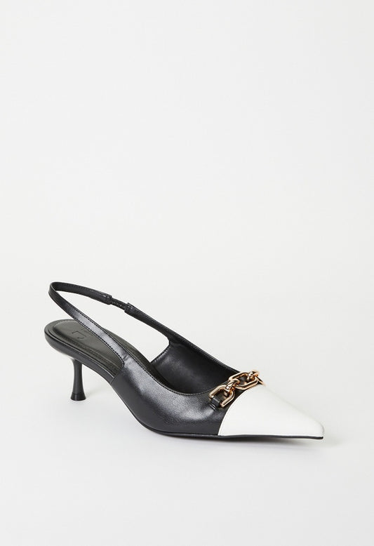 Natalya Slingback Pump Black/ Bright White