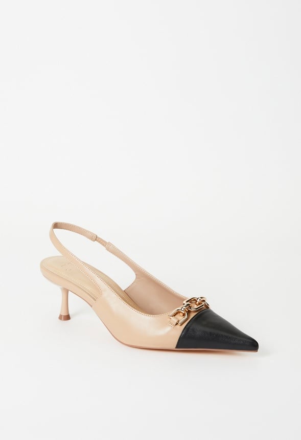 Natalya Slingback Pump New Nude/ Black