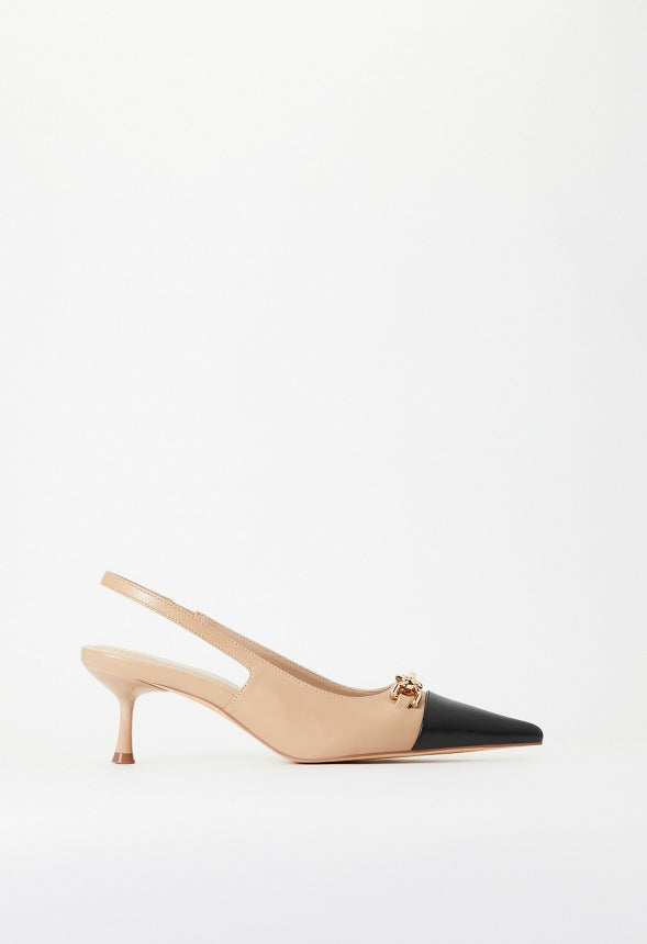 Natalya Slingback Pump New Nude/ Black