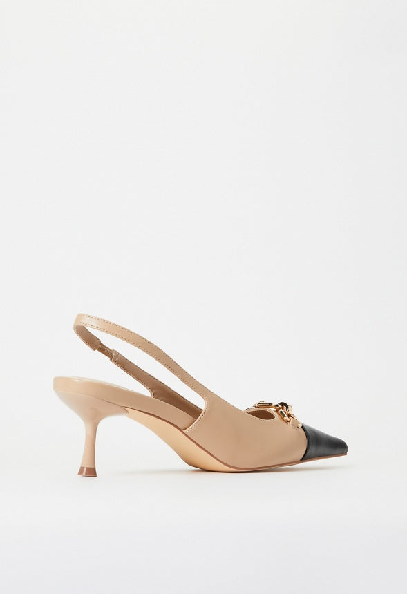 Natalya Slingback Pump New Nude/ Black