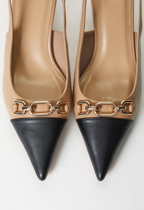 Natalya Slingback Pump New Nude/ Black
