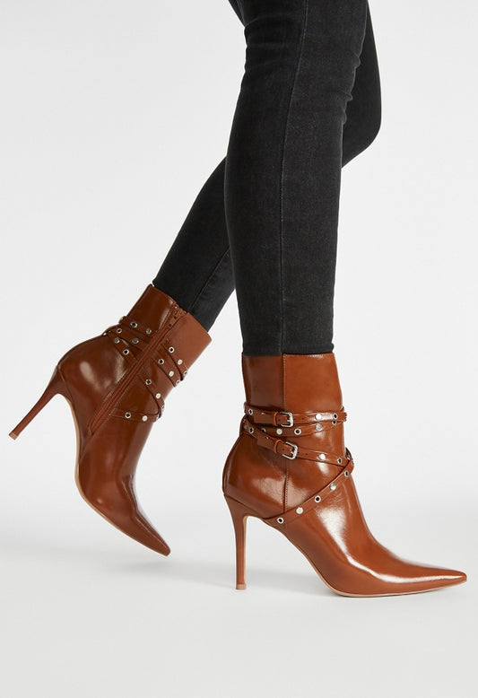 Roxana Stiletto Bootie Caramel Cafe