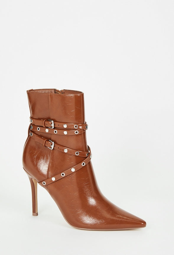 Roxana Stiletto Bootie Caramel Cafe