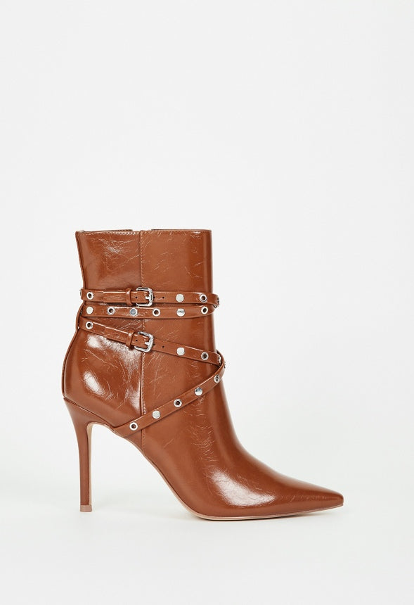 Roxana Stiletto Bootie Caramel Cafe