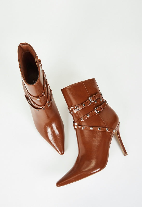 Roxana Stiletto Bootie Caramel Cafe