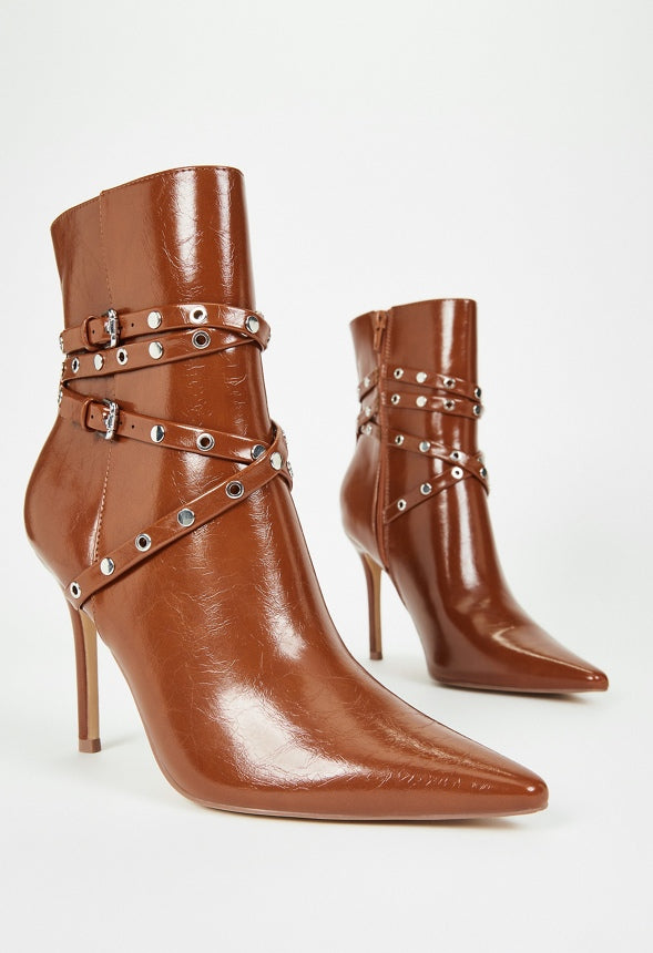 Roxana Stiletto Bootie Caramel Cafe