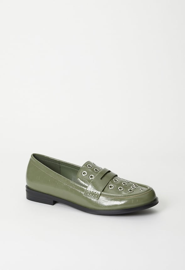 Zuri Flat Loafer Deep Lichen Green