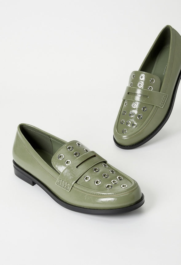 Zuri Flat Loafer Deep Lichen Green
