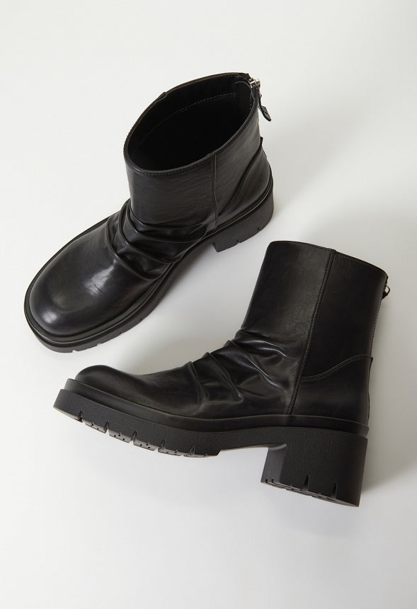 Finley Block Heeled Bootie Black