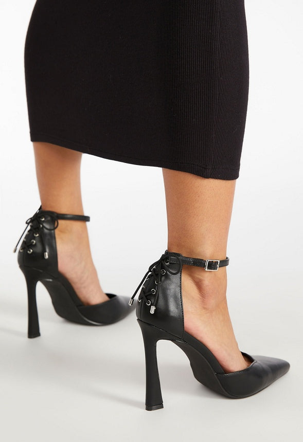Vittoria Ankle Strap Pump Black