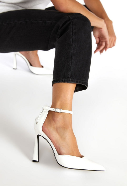 Vittoria Ankle Strap Pump Bright White