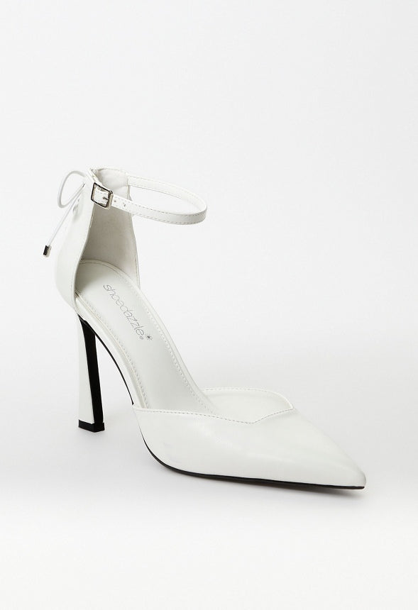 Vittoria Ankle Strap Pump Bright White