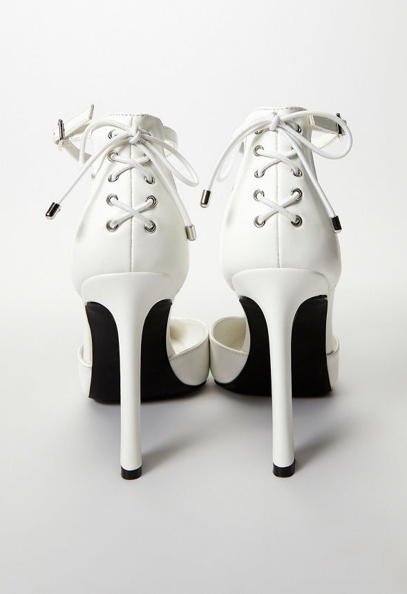 Vittoria Ankle Strap Pump Bright White