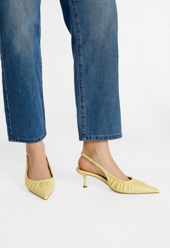 Aubrey Slingback Pump Pale Banana