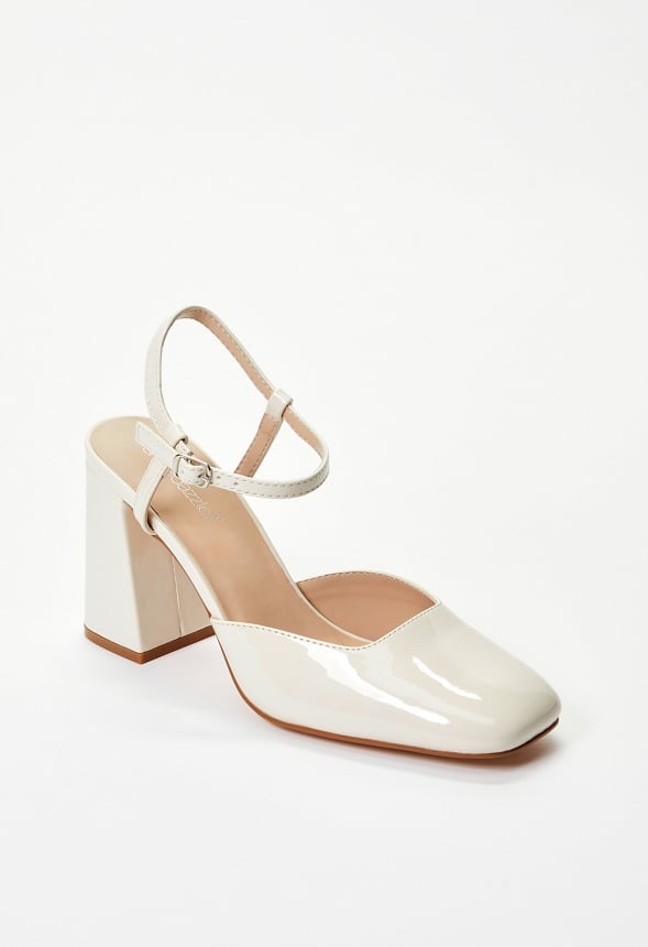 Marnie Ankle Strap Pump Birch White