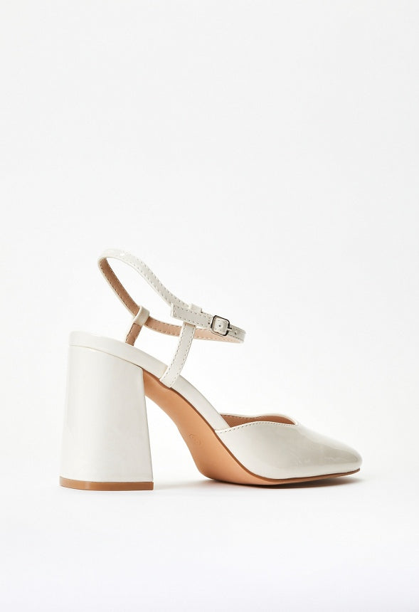 Marnie Ankle Strap Pump Birch White