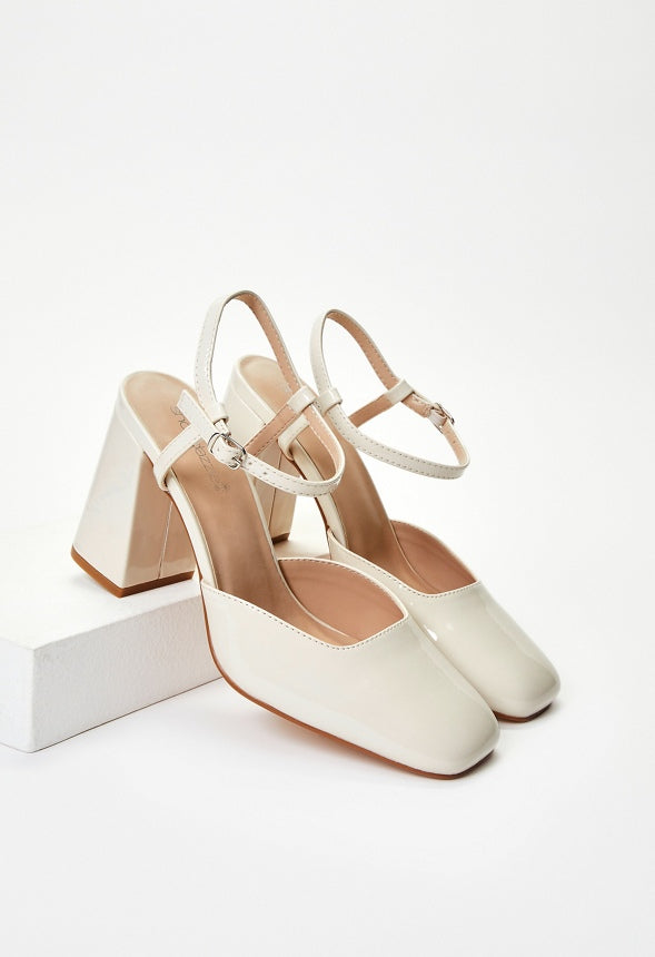 Marnie Ankle Strap Pump Birch White