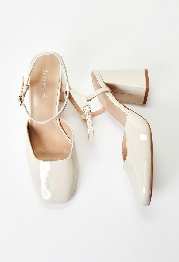 Marnie Ankle Strap Pump Birch White