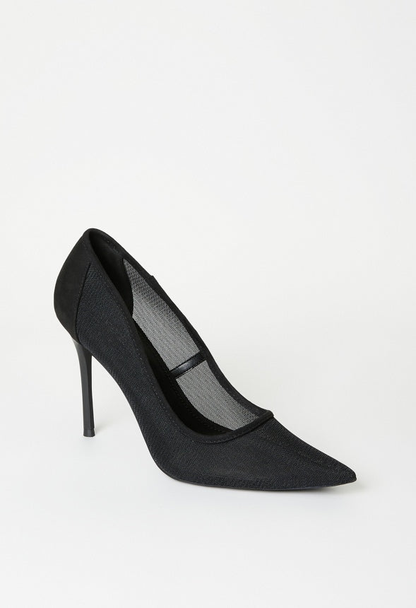 Naomi Classic Pump Black Mesh/ Black