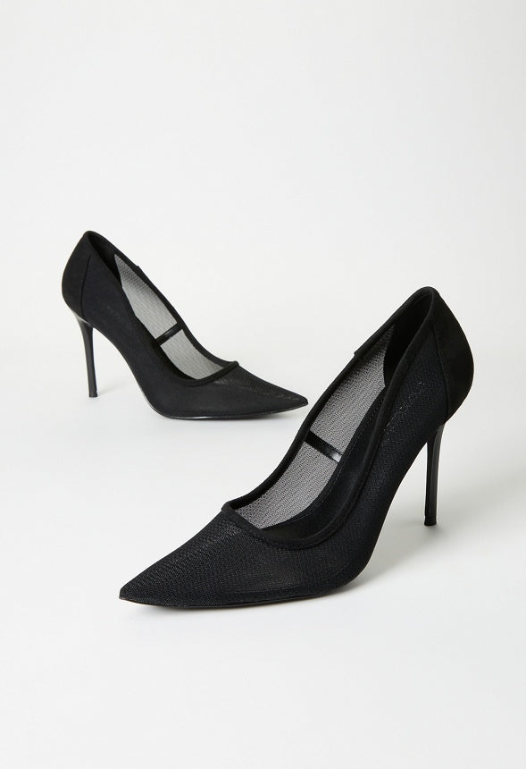 Naomi Classic Pump Black Mesh/ Black