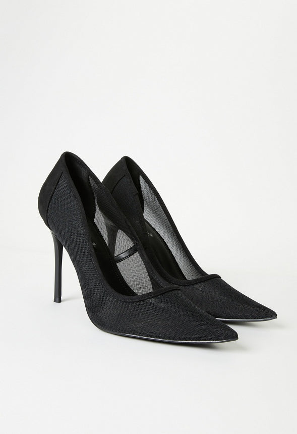Naomi Classic Pump Black Mesh/ Black