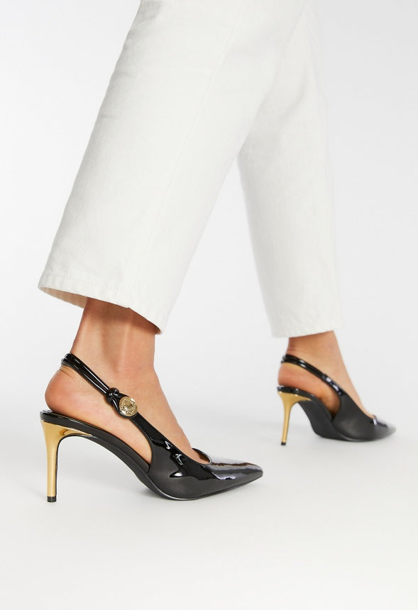 Veda Slingback Pump Black/ Gold