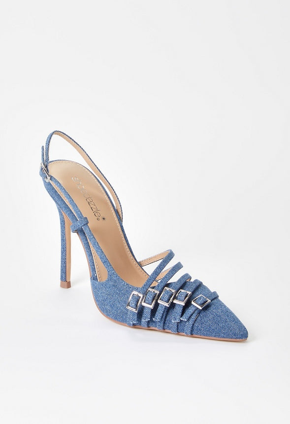 Evana Slingback Pump Denim