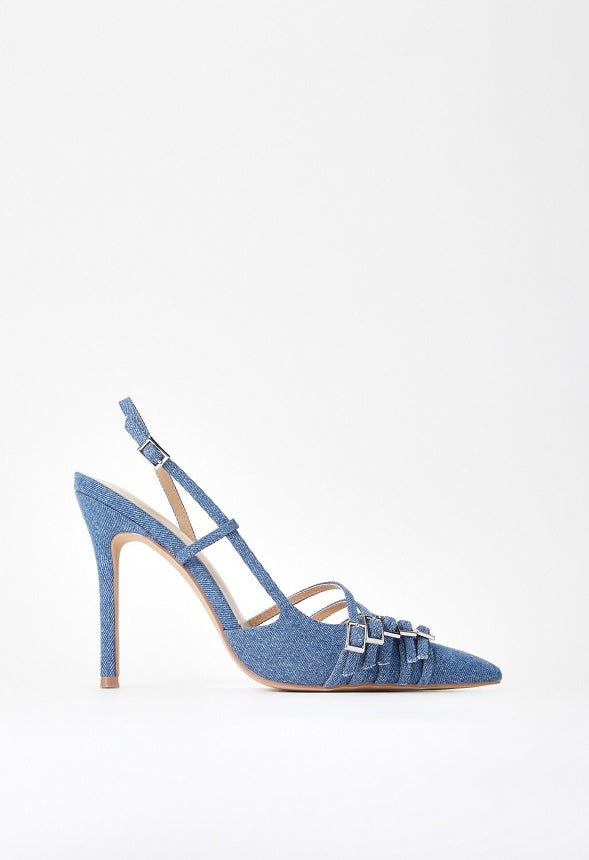 Evana Slingback Pump Denim